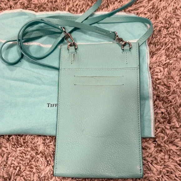 Tiffany & Co. Blue Leather Phone Bag - Picture 2 of 6